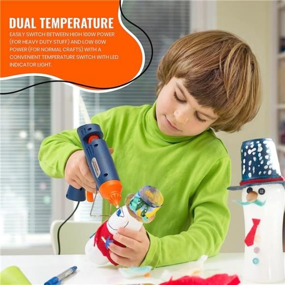 Gluerious Dual Temp Large Hot Glue Gun Kit with 15 Hot Glue Sticks for Crafts - Picture 5 of 6